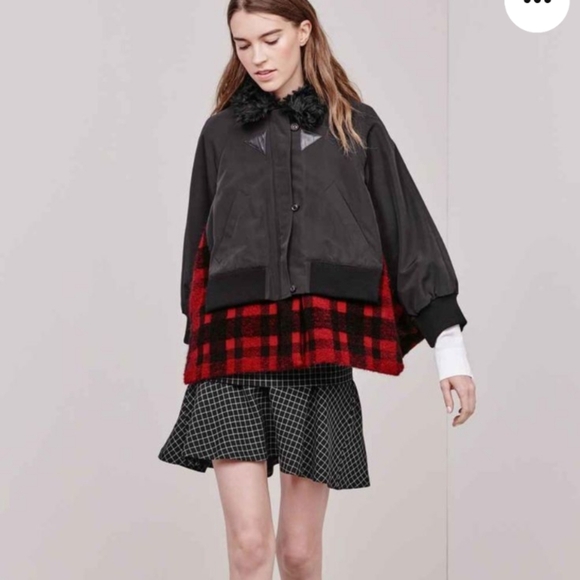 Thakoon Buffalo Plaid Cape Back Jacket - Picture 1 of 14